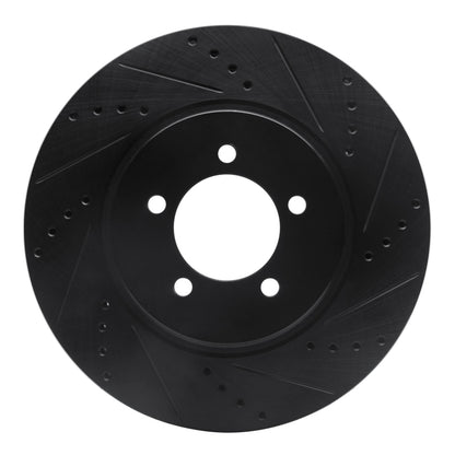 R1 Concepts R1 03-05 Lincoln AVIATOR Front Right Drilled & Slotted Black Brake Rotor