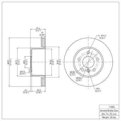 DFC 99-04 Land Rover Discovery Front GeoSPEC Coated Rotor