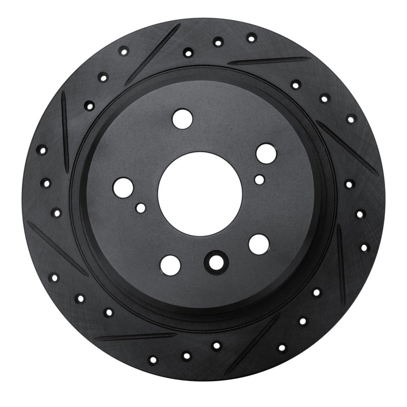 R1 Concepts R1 95-99 Toyota AVALON Rear Left Drilled & Slotted Black Brake Rotor