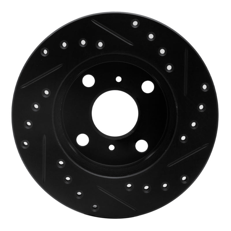 R1 Concepts R1 91-99 Toyota Paseo Front Left Drilled & Slotted Black Brake Rotor