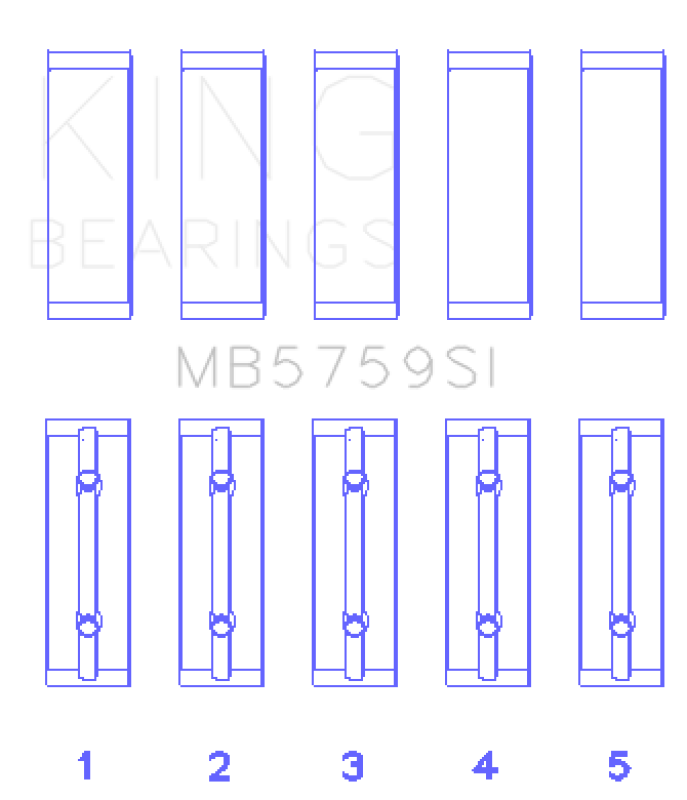 King Engine Bearings Toyota Scion XA/XB 1NZFE (Size STD) Bi-Metal Silicon Aluminum Main Bearing Set