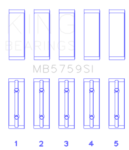 King Engine Bearings Toyota Scion XA/XB 1NZFE (Size STD) Bi-Metal Silicon Aluminum Main Bearing Set