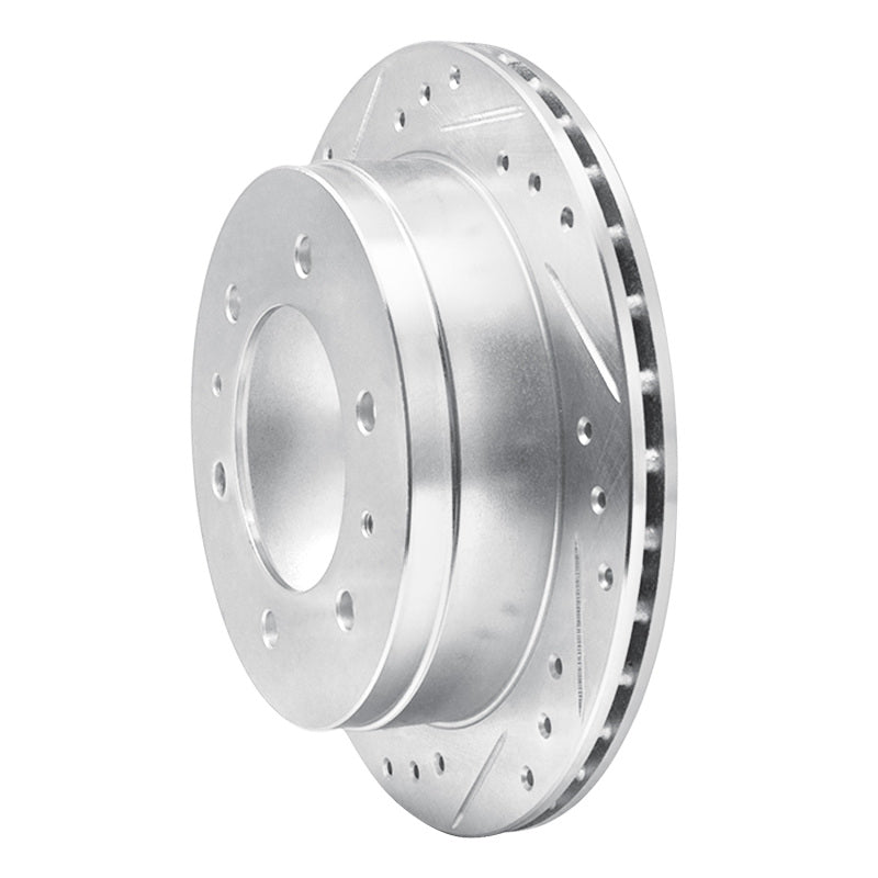 R1 Concepts R1 88-95 Nissan Pathfinder Rear Left Drilled & Slotted Silver Brake Rotor