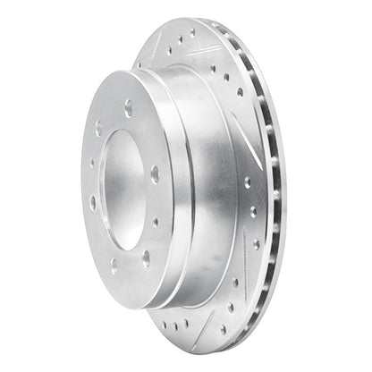 R1 Concepts R1 88-95 Nissan Pathfinder Rear Left Drilled & Slotted Silver Brake Rotor