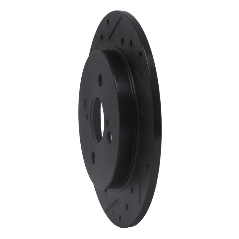 R1 Concepts R1 12-18 Toyota Yaris (USA/Canada) Rear Left Drilled & Slotted Black Brake Rotor