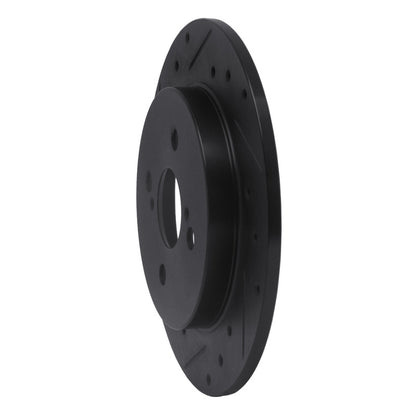 R1 Concepts R1 12-18 Toyota Yaris (USA/Canada) Rear Left Drilled & Slotted Black Brake Rotor
