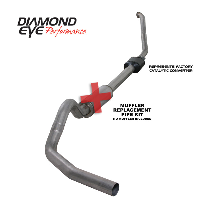 Diamond Eye Performance Diamond Eye KIT 4in TB MFLR RPLCMENT PIPE SGL SS 94-97 7 3L F250/F350 PWRSTROKE NFS W CARB EQIV STDS