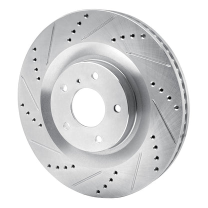 R1 Concepts R1 19-24 Infiniti QX55 Front Left Drilled & Slotted Silver Brake Rotor