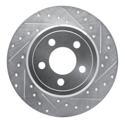 R1 Concepts R1 2005-2023 Chrysler 300 Rear Right Drilled & Slotted Silver Brake Rotor