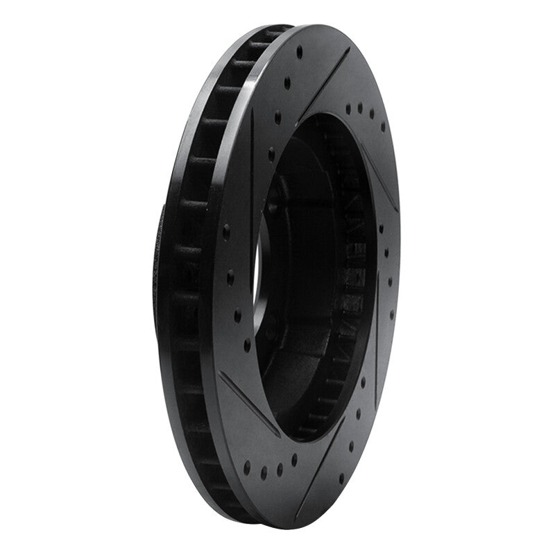 R1 Concepts R1 80-93 Dodge W100 Front Right Drilled & Slotted Black Brake Rotor