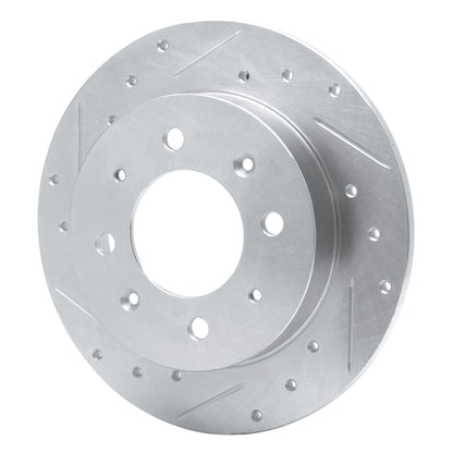 R1 Concepts R1 04-09 Kia Spectra5 Rear Left Drilled & Slotted Silver Brake Rotor
