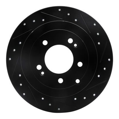 R1 Concepts R1 16-22 Hyundai Tucson Rear Right Drilled & Slotted Black Brake Rotor