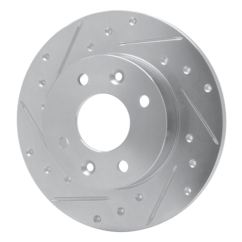 R1 Concepts R1 81-83 Renault R18I Front Left Drilled & Slotted Silver Brake Rotor