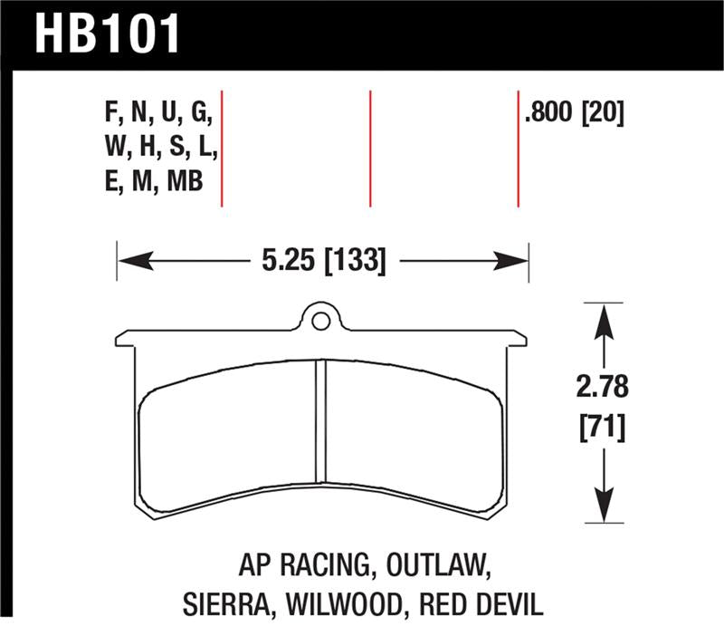 Hawk Performance Hawk Blue 9012 Wilwood SL/AP Racing/Outlaw 20mm Race Brake Pads