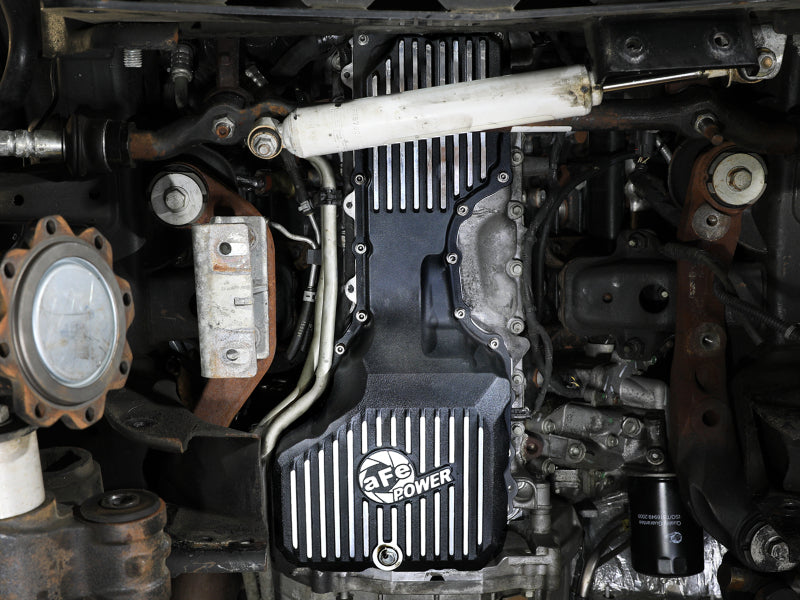 aFe 17-19 GM Diesel V8-6.6L L5P Engine Oil Pan w/ Machined Fins