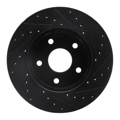 R1 Concepts R1 99-04 Jeep Grand Cherokee Front Left Drilled & Slotted Black Brake Rotor
