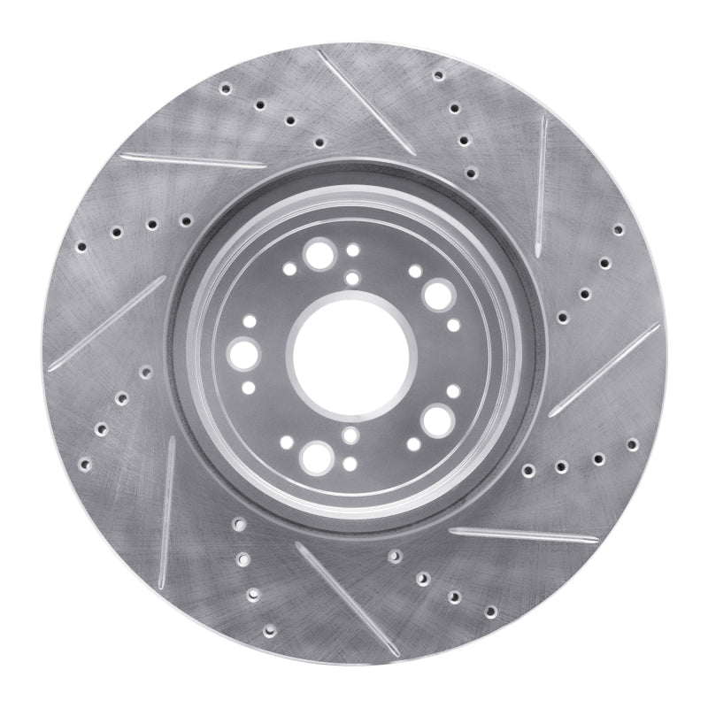 R1 Concepts R1 1995-2000 Lexus LS400 Front Left Drilled & Slotted Silver Brake Rotor