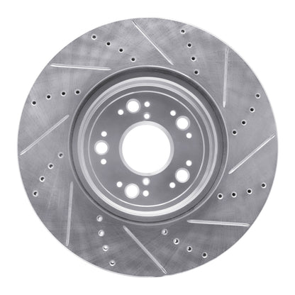 R1 Concepts R1 1995-2000 Lexus LS400 Front Left Drilled & Slotted Silver Brake Rotor