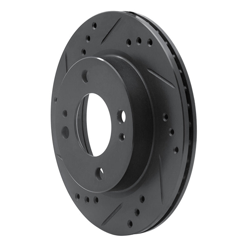 R1 Concepts R1 14-15 Mitsubishi Mirage Front Left Drilled & Slotted Black Brake Rotor