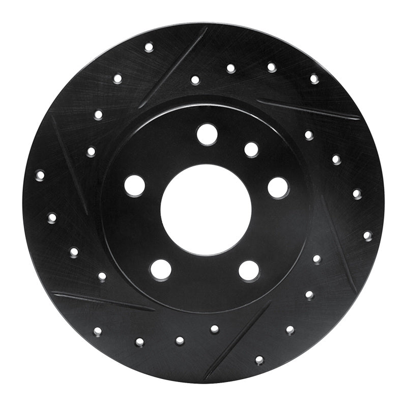 R1 Concepts R1 91-95 Alfa Romeo 164 Rear Left Drilled & Slotted Black Brake Rotor