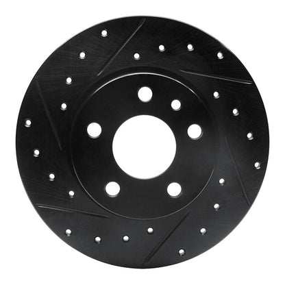 R1 Concepts R1 91-95 Alfa Romeo 164 Rear Left Drilled & Slotted Black Brake Rotor