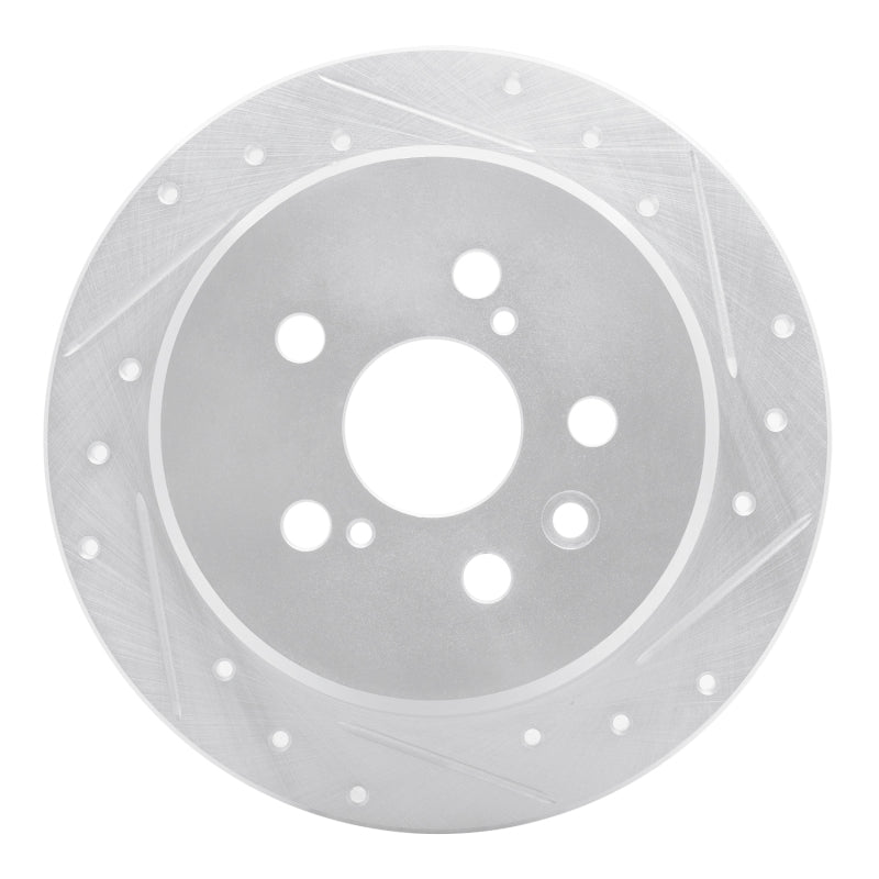 R1 Concepts R1 96-99 Toyota Celica Rear Right Drilled & Slotted Silver Brake Rotor