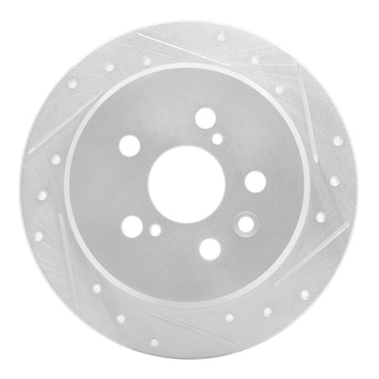 R1 Concepts R1 96-99 Toyota Celica Rear Right Drilled & Slotted Silver Brake Rotor