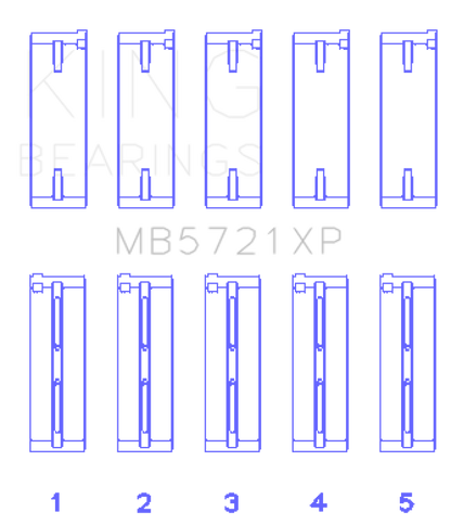 King Engine Bearings Nissan SR20DET (GTiR) 16V Performance Main Bearing Set - Size STD