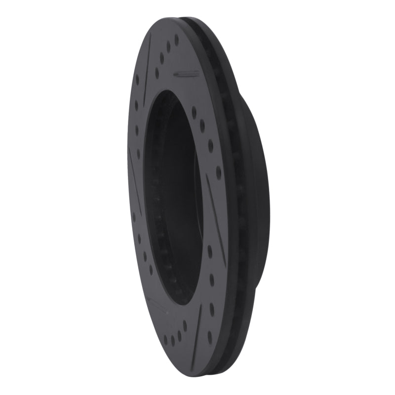 R1 Concepts R1 99-05 Toyota Echo Front Right Drilled & Slotted Black Brake Rotor