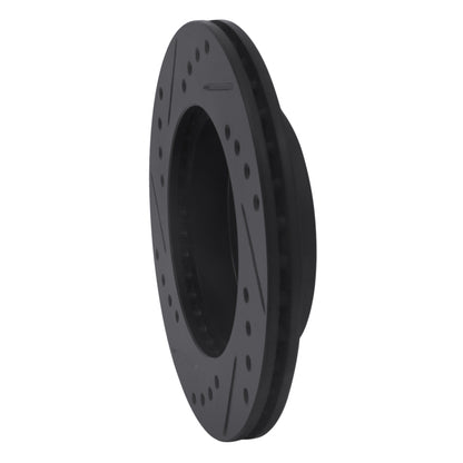 R1 Concepts R1 99-05 Toyota Echo Front Right Drilled & Slotted Black Brake Rotor