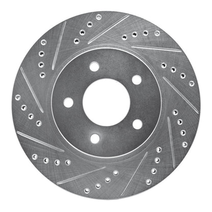 R1 Concepts R1 02-07 Chevrolet Equinox Front Left Drilled & Slotted Silver Brake Rotor