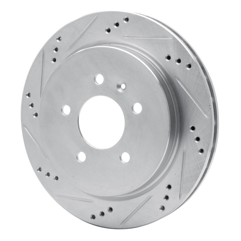 R1 Concepts R1 03-11 Cadillac CTS Rear Left Drilled & Slotted Silver Brake Rotor