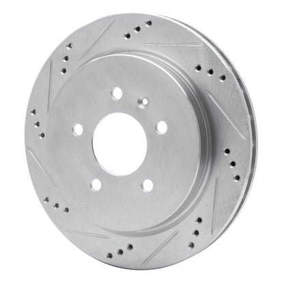 R1 Concepts R1 03-11 Cadillac CTS Rear Left Drilled & Slotted Silver Brake Rotor