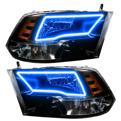 ORACLE Lighting Oracle 09-17 RAM 1500 Quad Pre-Assembled Headlights Blk Housing - w/ Simple Controller