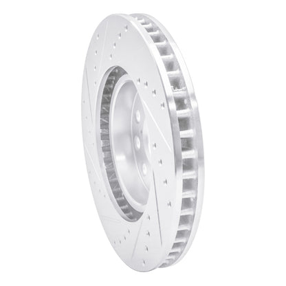 R1 Concepts R1 93-98 Toyota Supra Front Right Drilled & Slotted Silver Brake Rotor