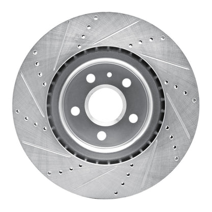 R1 Concepts R1 09-17 Buick Regal Front Right Drilled & Slotted Silver Brake Rotor