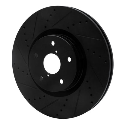 R1 Concepts R1 05-17 Subaru WRX STI Front Left Drilled & Slotted Black Brake Rotor