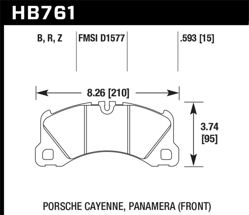 Hawk Performance Hawk 10-13 Porsche Panamera / 12-15 Cayenne  Performance Ceramic Luxury & Touring Front Brake Pad