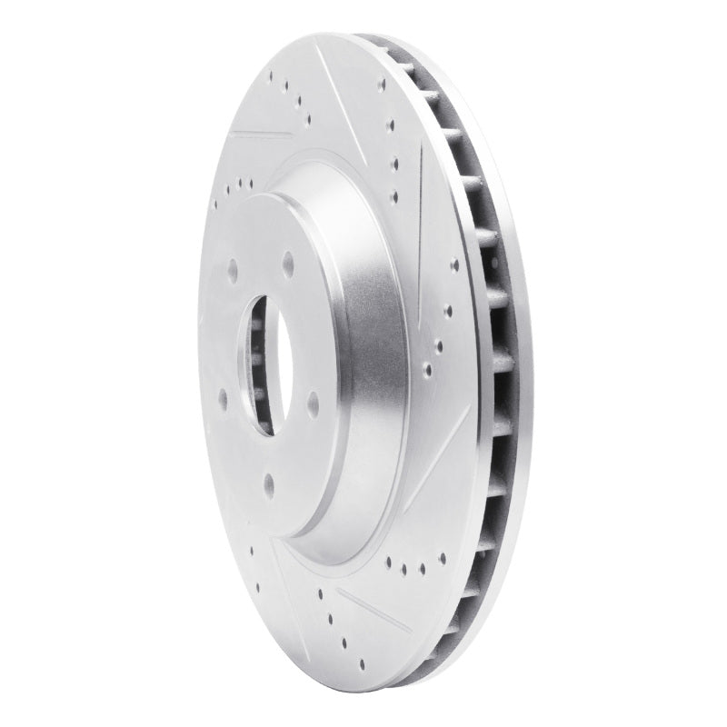 R1 Concepts R1 88-96 Chevrolet Corvette Left Front Drilled & Slotted Silver Brake Rotor
