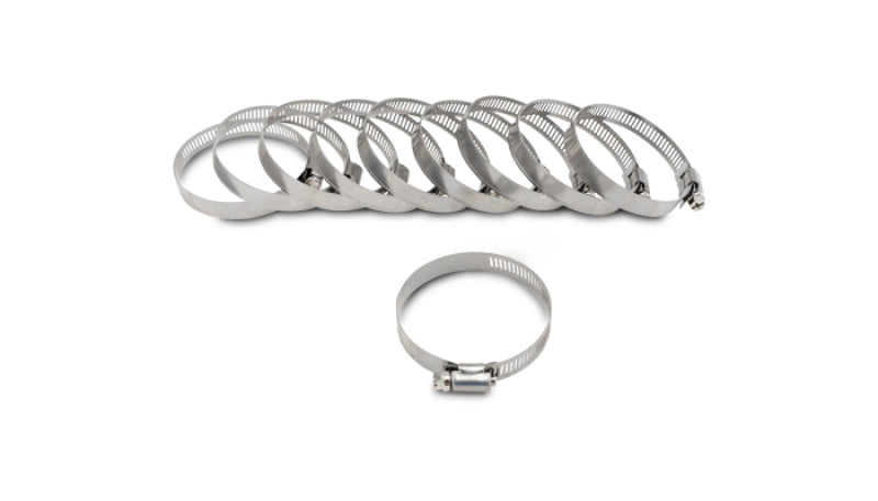 Vibrant S.S. Worm Gear Clamps Pack of 10 - Clamping Range: 0.25in - 0.63in (6mm - 16mm)