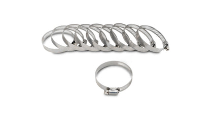 Vibrant S.S. Worm Gear Clamps Pack of 10 - Clamping Range: 4.56in - 5.51in (116mm - 140mm)