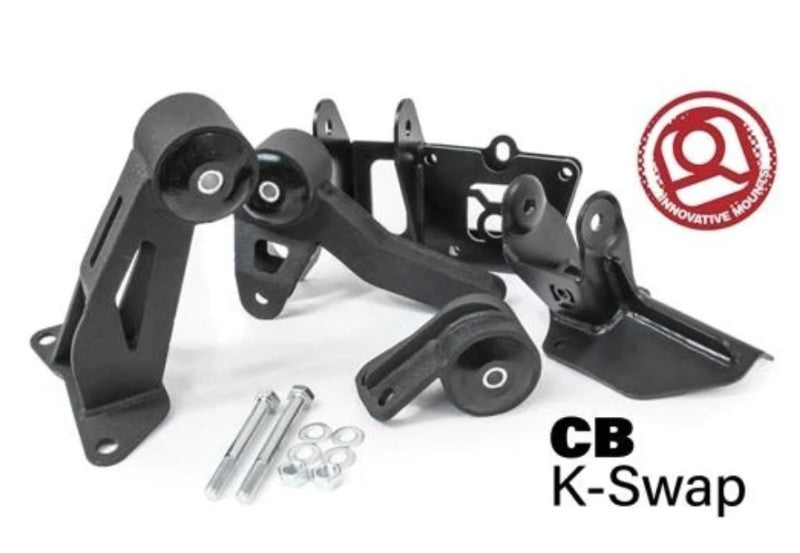 Innovative Mounts Innovative 90-93 Accord K-Series Black Steel Mounts 85A Bushings (Not K24 Trans)