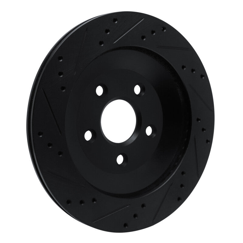 R1 Concepts R1 04-07 Ford Freestar Rear Right Drilled & Slotted Black Brake Rotor