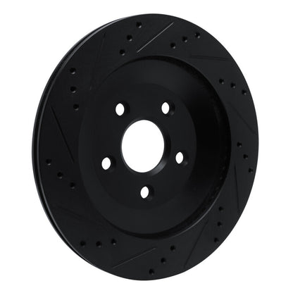R1 Concepts R1 04-07 Ford Freestar Rear Right Drilled & Slotted Black Brake Rotor
