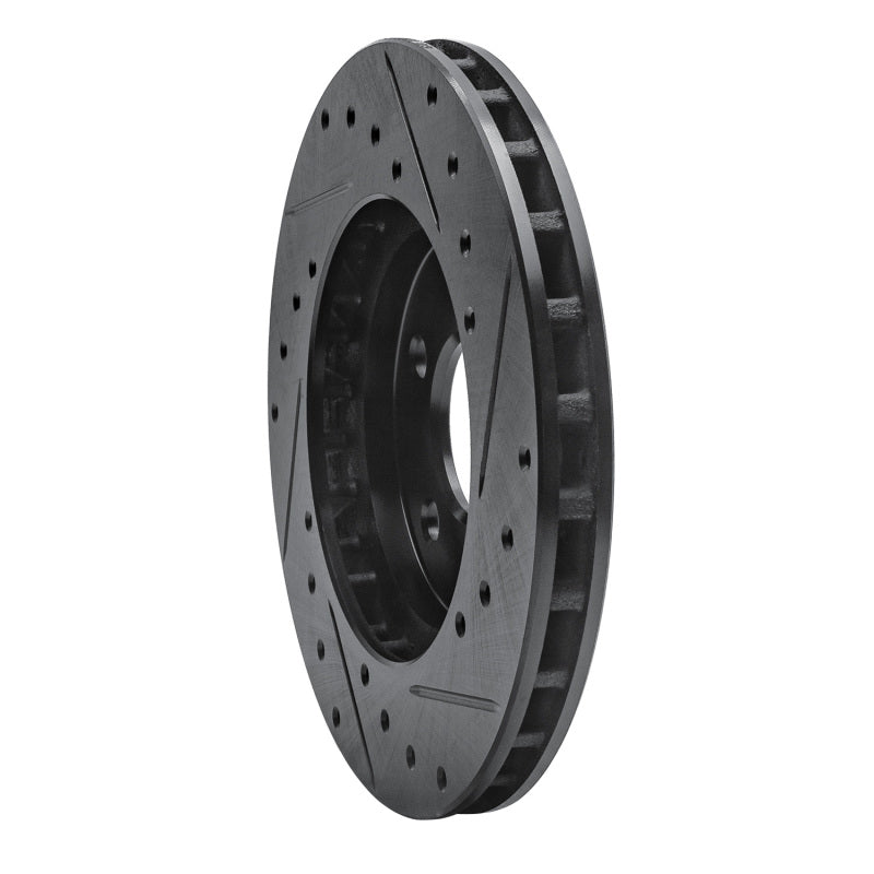 R1 Concepts R1 84-95 Chrysler Imperial Front Left Drilled & Slotted Black Brake Rotor
