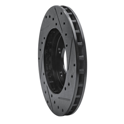 R1 Concepts R1 84-95 Chrysler Imperial Front Left Drilled & Slotted Black Brake Rotor
