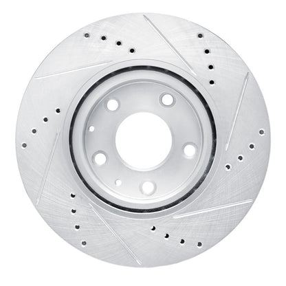 R1 Concepts R1 2019-2025 Mazda 3 Front Left Drilled & Slotted Silver Brake Rotor
