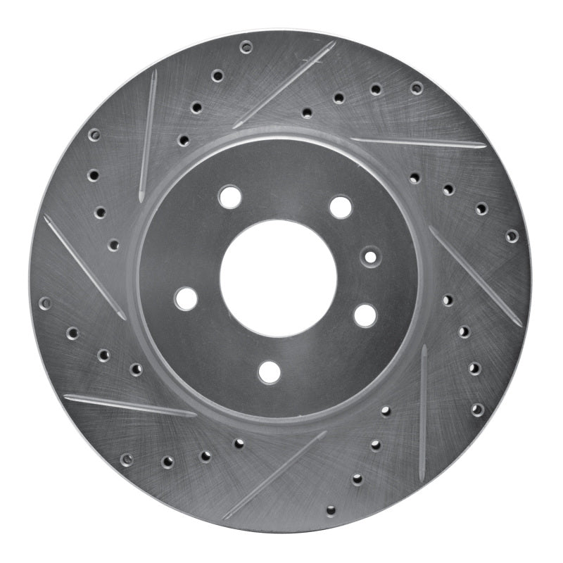 R1 Concepts R1 09-11 Cadillac STS Front Left Drilled & Slotted Silver Brake Rotor