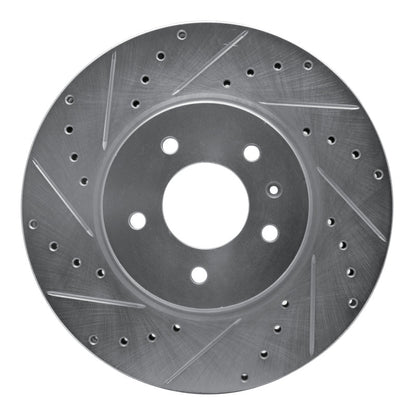R1 Concepts R1 09-11 Cadillac STS Front Left Drilled & Slotted Silver Brake Rotor