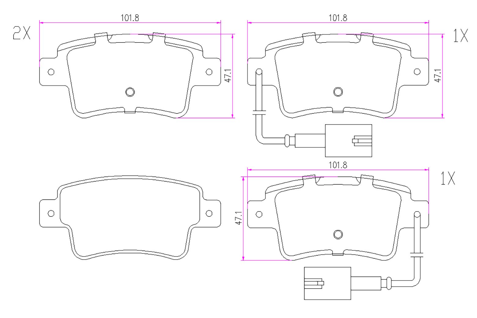 BOGAP P8210129 Brake Pad Set, Disc Brake | ML Performance Car Parts